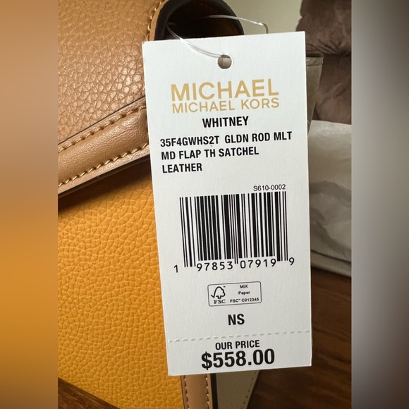 Michael Kors Whitney Flap Satchel Crossbody Bag New With Tags - Picture 9 of 9